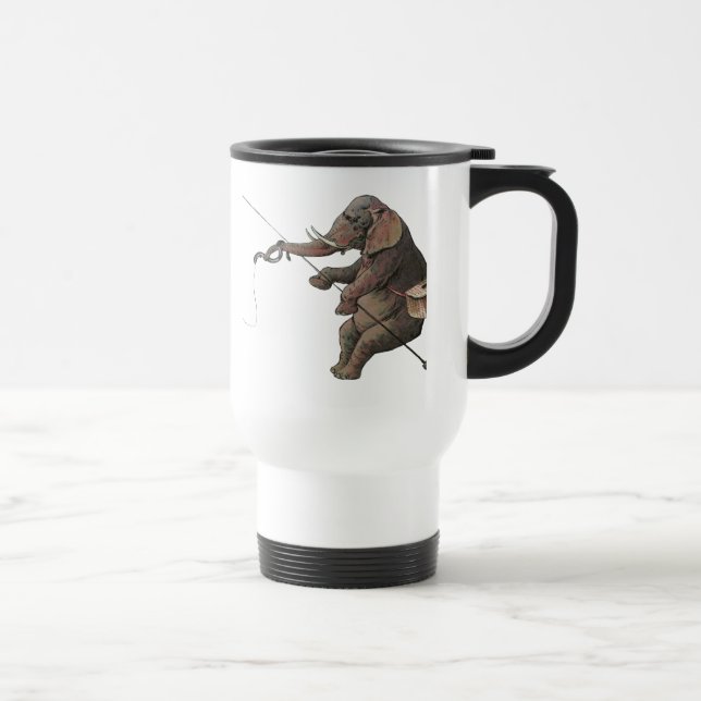 Mug De Voyage Illustration de la pêche des éléphants (Droite)