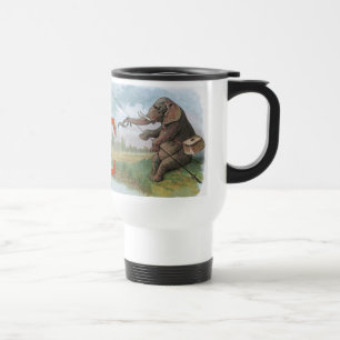 Mug De Voyage Illustration de la pêche des éléphants