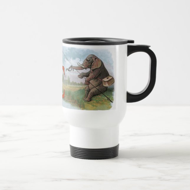 Mug De Voyage Illustration de la pêche des éléphants (Droite)