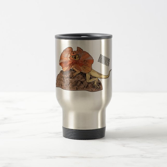 Mug De Voyage Illustration de lézard à col frisé (Centre)