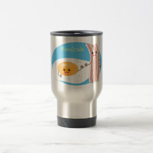 Mug De Voyage Illustration de l'oeuf de Cute kawaii et du bacon