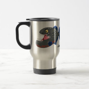 Mug De Voyage Illustration drôle de piranha affamée