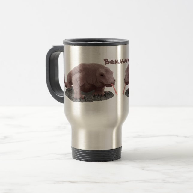 Mug De Voyage Illustration du dragon de Komodo (Devant gauche)