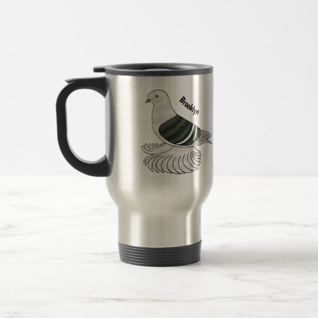 Mug De Voyage Illustration du pigeon pigeon du Bouclier de Saxon (Gauche)