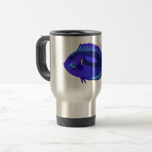 Mug De Voyage Illustration du poisson de la cuve bleue