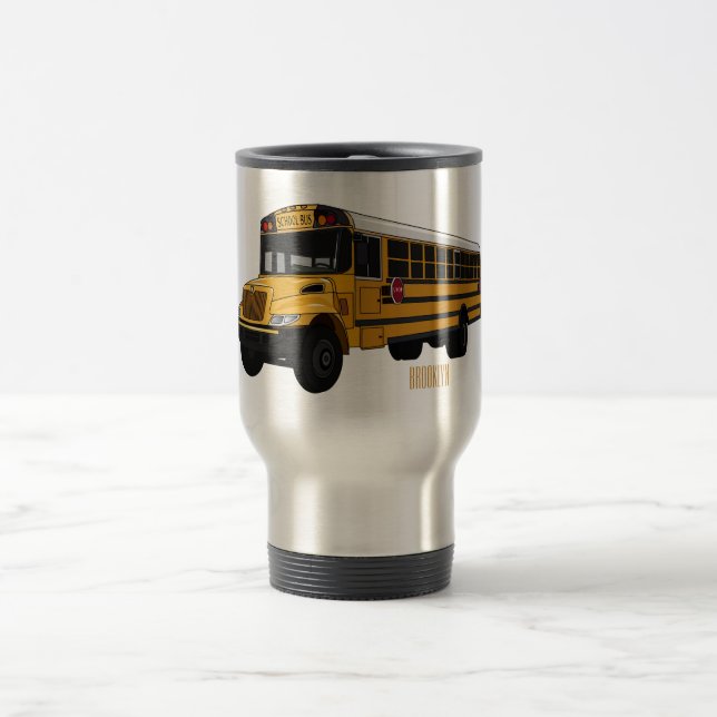 Mug De Voyage Illustration d'un autobus scolaire (Centre)