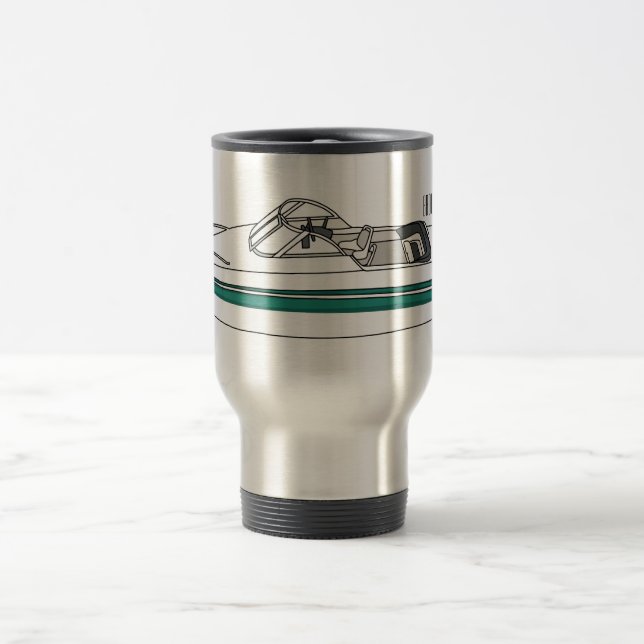 Mug De Voyage Illustration d'un bateau à moteur (Centre)