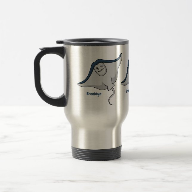 Mug De Voyage Illustration d'une caricature de poisson stingray (Gauche)