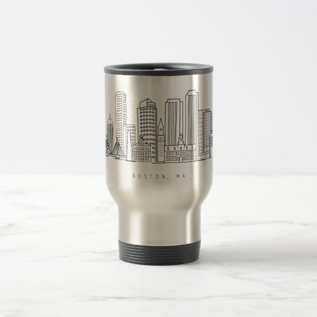 Mug De Voyage Illustration minimaliste de la ligne aérienne de B (Centre)
