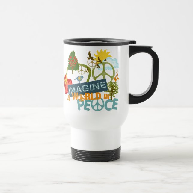Mug De Voyage Imaginez la paix du monde (Droite)
