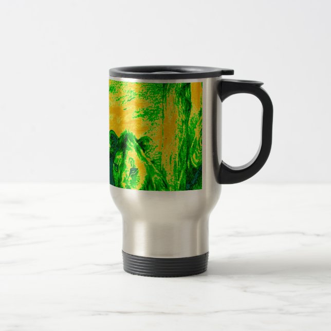 Mug De Voyage Impression Fluorante Lion Art Vision Night (Droit)