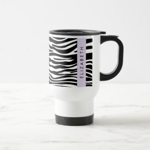 Mug De Voyage Impression Zèbre, Grilles, Noir Et Blanc, Votre No