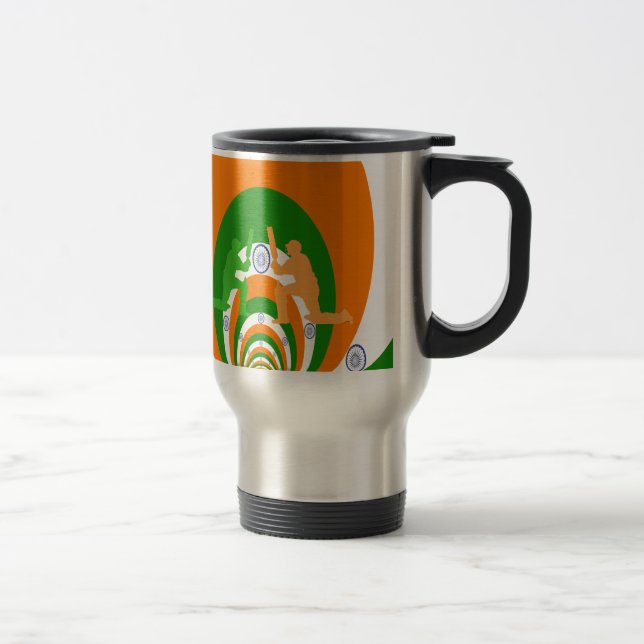 Mug De Voyage Inde Cricket Spirit : Design abstrait (Droit)