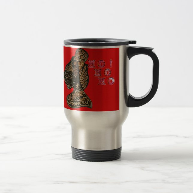 Mug De Voyage Indonesi Shadow Puppet Hohoho Design sur toile rou (Droit)