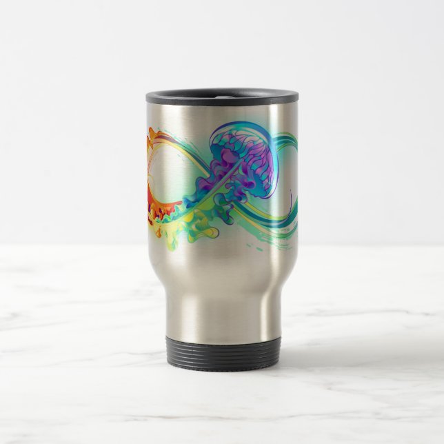 Mug De Voyage Infinity avec Rainbow Jellyfish (Centre)