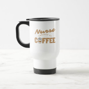 Mug De Voyage Infirmière alimentée par le café drôle