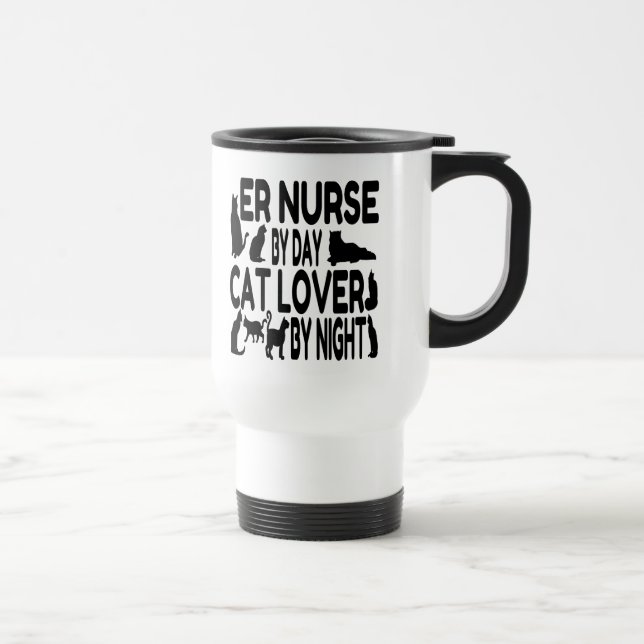 Mug De Voyage Infirmière Amoureux des chats ER (Droite)