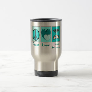 Mug De Voyage Infirmière de l'amour ICU de paix