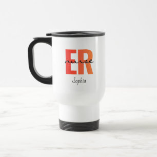 Mug De Voyage Infirmière des Urgences Personnalisée Typographie