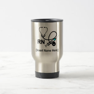 Mug De Voyage Infirmière personnalisée avec Stethoscope et Heart