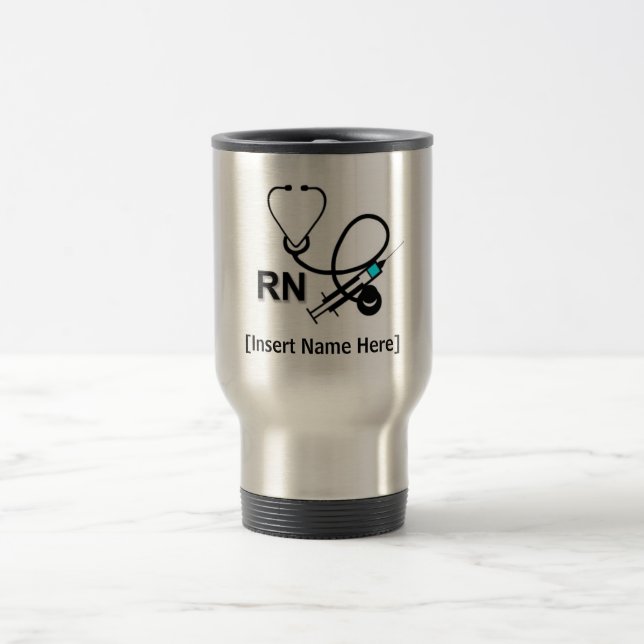 Mug De Voyage Infirmière personnalisée avec Stethoscope et Heart (Centre)