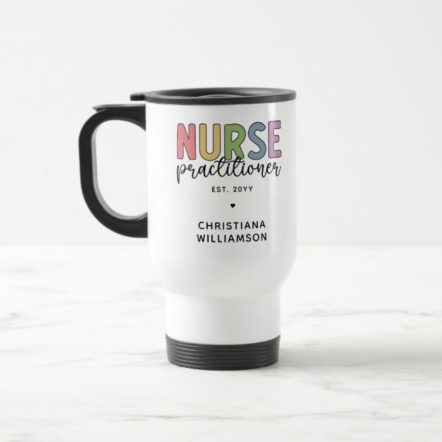 Mug De Voyage Infirmière sur mesure Praticien NP Infirmière dipl (Gauche)