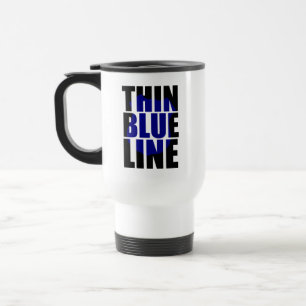 Mug De Voyage Insigne de soutien de la police de la ligne bleue 