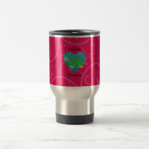 Mug De Voyage J'aime des remous de rose de tortues