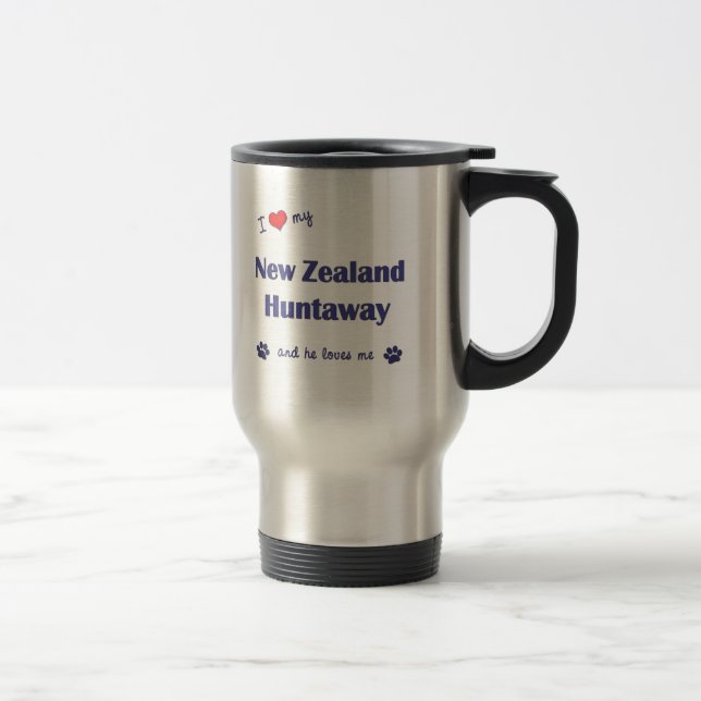 Mug De Voyage J'aime la ma Nouvelle Zélande Huntaway (le chien (Droit)