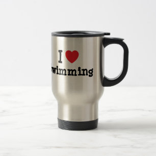 Mug De Voyage J'aime Le coeur de nage personnalisé