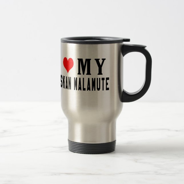 Mug De Voyage J'aime mon Malamute d'Alaska (Droit)
