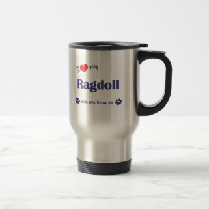 Mug De Voyage J'aime mon Ragdoll (le chat femelle)