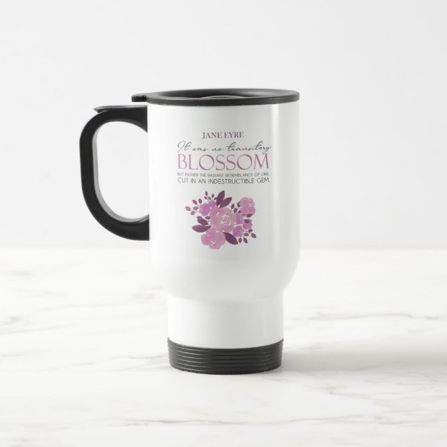 Mug De Voyage Jane Eyre - Pas de fleurs transitaires - Roses ros (Gauche)