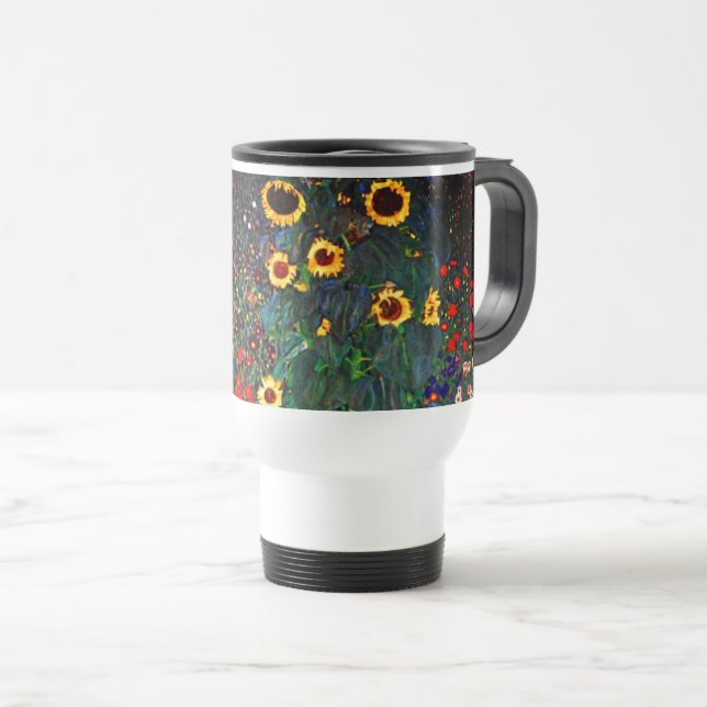 Mug De Voyage Jardin aux fleurs Gustav Klimt (Devant droit)