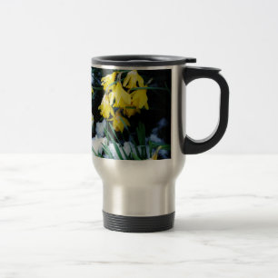Mug De Voyage Jaune Daffodils fleurs dans la neige