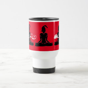Mug de voyage 'Java Yoga' blanc et rouge