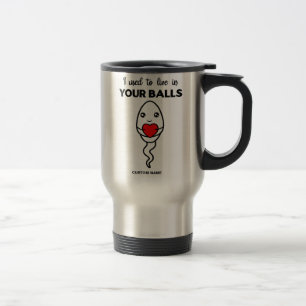 Mug De Voyage J'Avais L'Habitude De Vivre Dans Tes Boules, Nom P