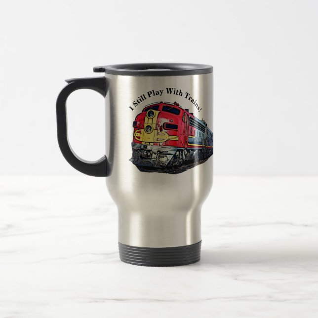 Mug De Voyage Je joue toujours avec Diesel Trains Locomotive (Gauche)