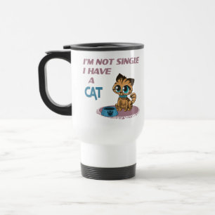 Mug De Voyage Je ne suis pas célibataire j'ai un chat Drôle chat