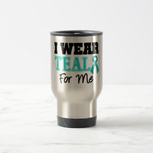 Mug De Voyage Je porte le ruban turquoise pour moi