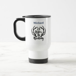 Mug De Voyage Je Préférerais Chasser Deer Buck Antlers Monogramm