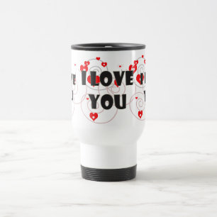 Mug De Voyage Je t'aime coeur valentin rouge et blanc