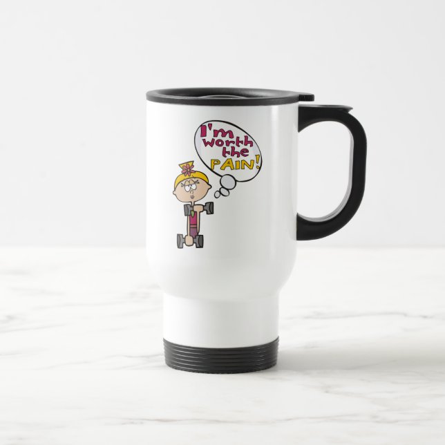 Mug De Voyage Je vaux la forme physique de douleur (Droite)