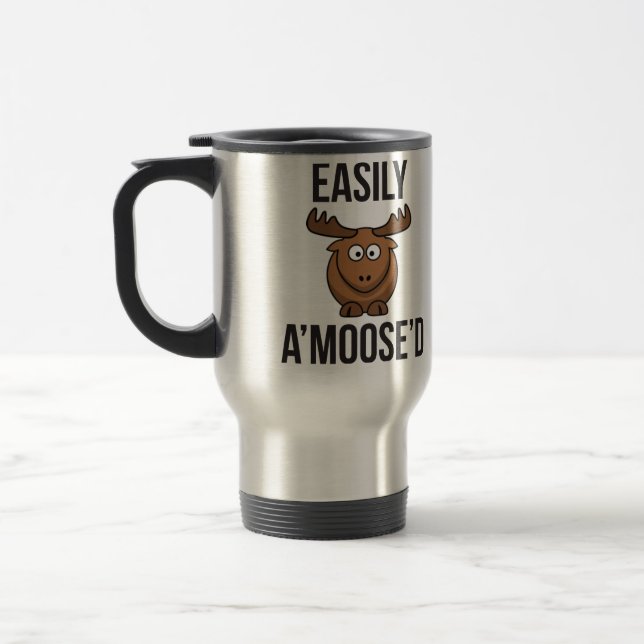 Mug De Voyage Jeu animal d'orignal facile à apaiser (Gauche)