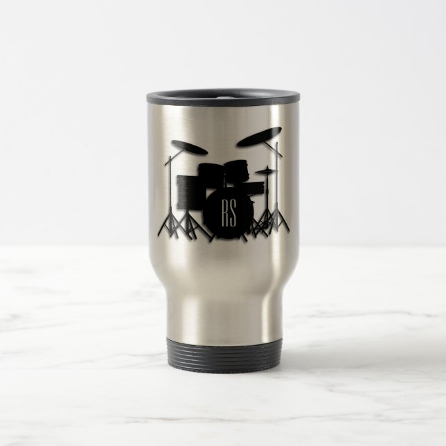 Mug De Voyage Jeu de tambour Monogramme Argent (Centre)