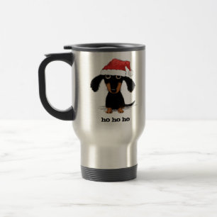 Mug De Voyage Joli chien de Vienne Santa Noël de Dachshund Xma