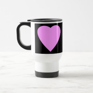 Mug De Voyage Joli coeur d'amour rose et noir.
