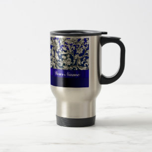 Mug De Voyage Joli damas fleuri bleu