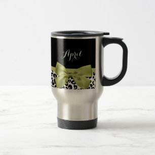 Mug De Voyage Joli mât vert de printemps Empreinte de léopard
