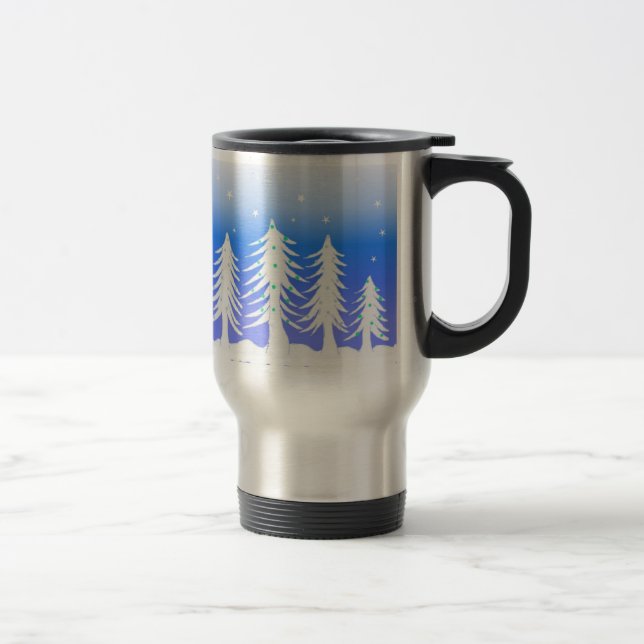 Mug De Voyage Joli Noël geléArbres (Droit)